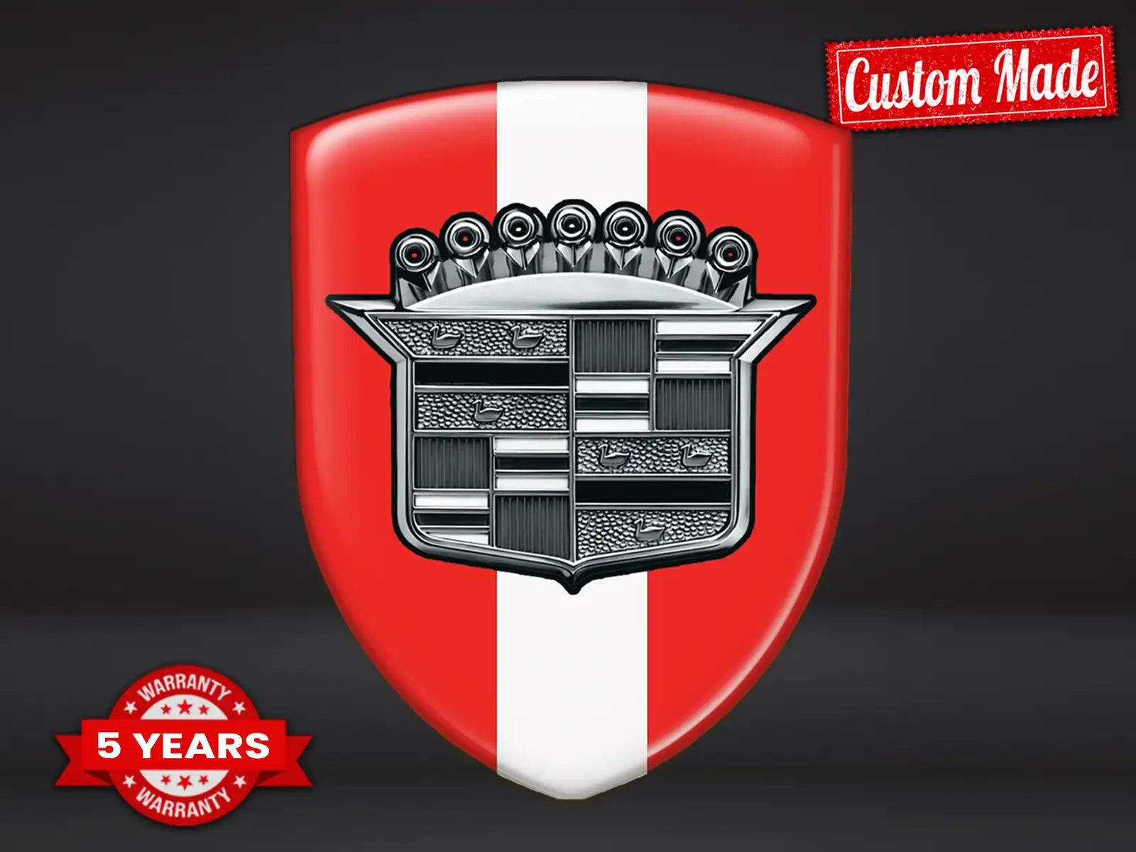 Cadillac Sticker Silicone Logo Limité Bombé Course ST
